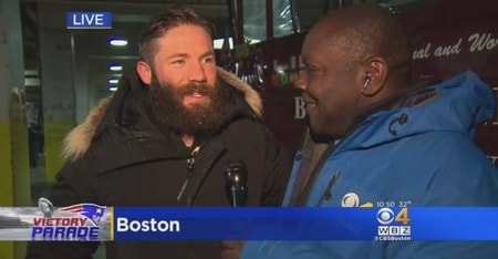 Levan Reid interviewing for the Victory Parade in Boston